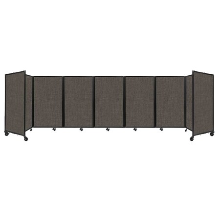 Versare Room Divider 360 Folding Portable Partition 19'6" x 5' Mocha Fabric 1160416